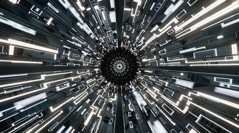 3D Render. Abstract futuristic geometric shapes background. Cyberpunk Illustrazione stock