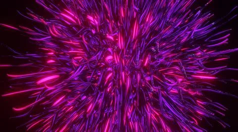 3D Render. Abstract futuristic geometric background from wavy lines Stock Illustration