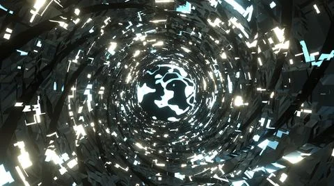3D Render. Abstract futuristic geometric shapes background. Cyberpunk Illustrazione stock