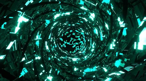 3D Render. Abstract futuristic geometric shapes background. Cyberpunk 스톡 일러스트
