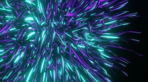 3D Render. Abstract futuristic geometric background from wavy lines 스톡 일러스트