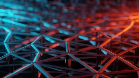 3D render - abstract futuristic high-tech computer generated grid Stock Illustration