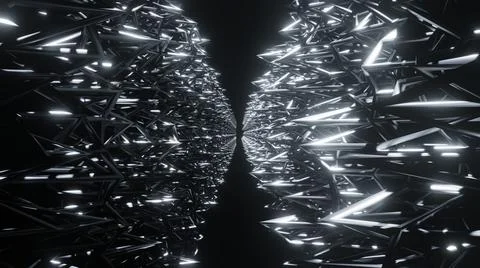 3D Render. Abstract futuristic silver geometric shapes background Stock Illustration