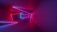 3D Render, Abstract Geometric Background, Fluorescent Ultraviolet Light, Glow Stock Footage