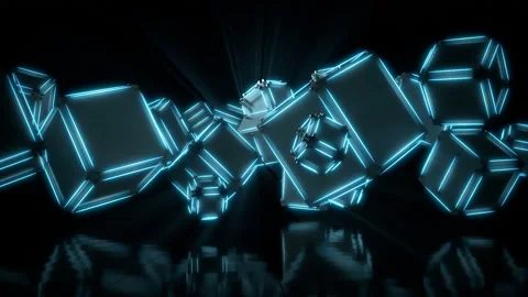 3d render, abstract geometric background, blue light Stock Footage 103330113