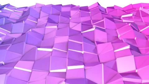3d render of abstract geometric background with modern gradient colors in low 스톡 일러스트