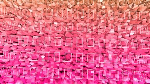 3d render of abstract geometric background with modern gradient colors in low 스톡 일러스트