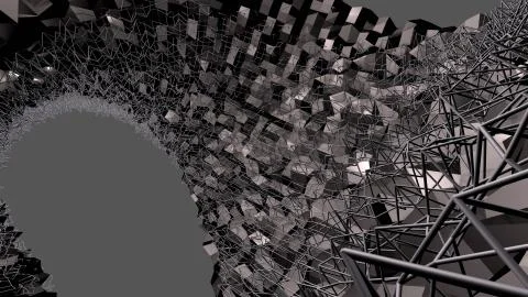 3d render of abstract geometric background with modern gradient colors in low Illustrazione stock