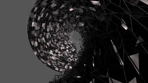 3d render of abstract geometric background with modern gradient colors in low Illustrazione stock