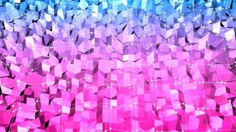 3d render of abstract geometric background with modern gradient colors in low Stock Illustration