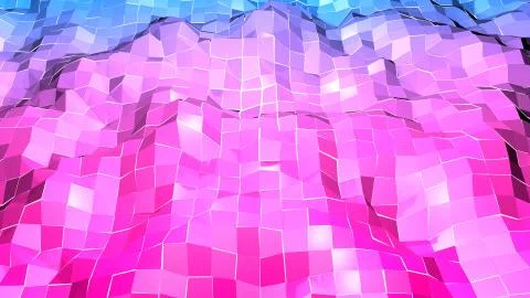 3d render of abstract geometric background with modern gradient colors in low Illustrazione stock
