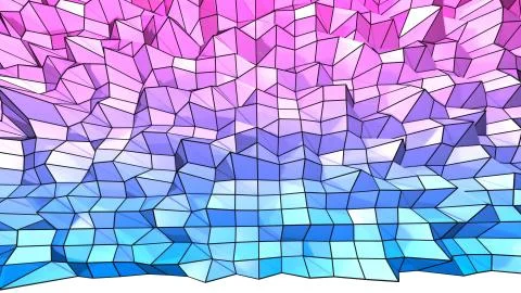 3d render of abstract geometric background with modern gradient colors in low Stock Illustration