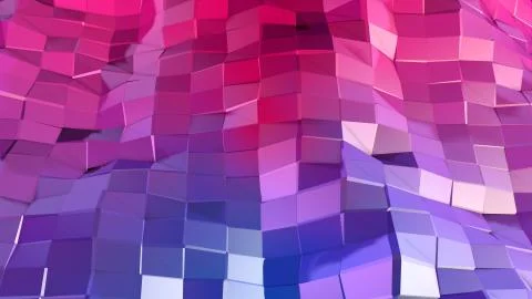 3d render of abstract geometric background with modern gradient colors in low 스톡 일러스트