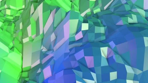 3d render of abstract geometric background with modern gradient colors in low Stock Illustration
