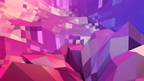 3d render of abstract geometric background with modern gradient colors in low Illustrazione stock