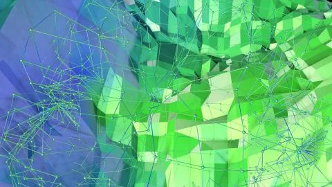 3d render of abstract geometric background with modern gradient colors in low Illustrazione stock