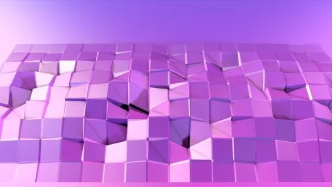 3d render of abstract geometric background with modern gradient colors in low Illustrazione stock