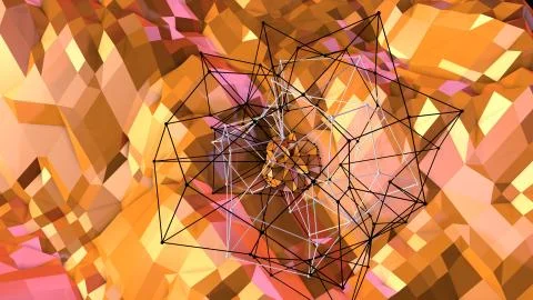 3d render of abstract geometric background with modern gradient colors in low Illustrazione stock