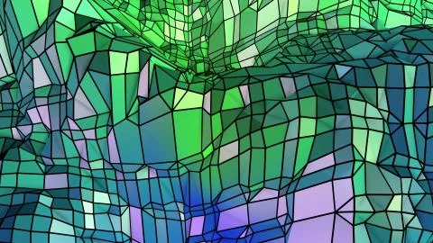 3d render of abstract geometric background with modern gradient colors in low Stock Illustration