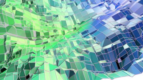 3d render of abstract geometric background with modern gradient colors in low 스톡 일러스트
