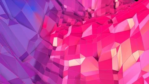3d render of abstract geometric background with modern gradient colors in low Illustrazione stock
