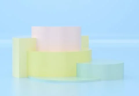 3d render, abstract geometric background, modern mock up, cylinder podium, blank 스톡 일러스트