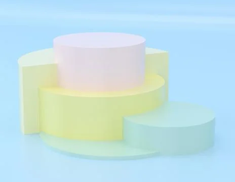 3d render, abstract geometric background, modern mock up, cylinder podium, blank Stock Illustration