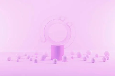 3d render, abstract geometric background, minimalistic primitive shapes, m... Foto stock