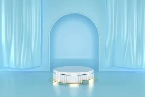 3d render, abstract geometric background, cylinder podium, minimalistic pr... Fotos de archivo