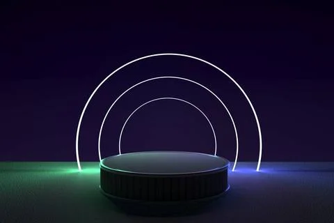 3d render, abstract geometric background, cylinder podium, minimalistic pr... Stock Photos