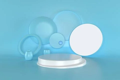 3d render, abstract geometric background, cylinder podium, minimalistic pr... Stock Photos