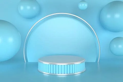 3d render, abstract geometric background, cylinder podium, minimalistic pr... Stock Photos