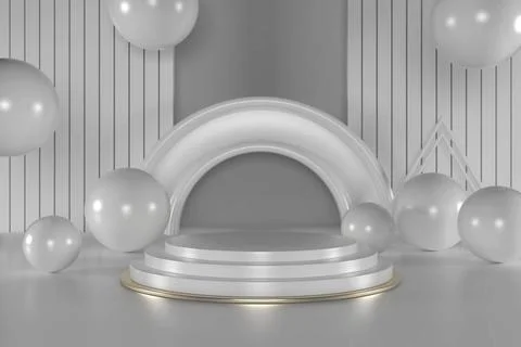 3d render, abstract geometric background, cylinder podium, minimalistic pr... Stock Photos