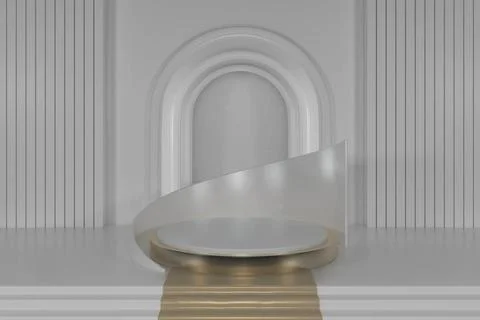 3d render, abstract geometric background, cylinder podium, minimalistic pr... Stock Photos