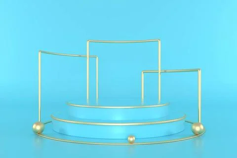 3d render, abstract geometric background, cylinder podium, minimalistic pr... Stock Photos