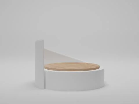 3d render. Abstract geometric background, cylinder podium, modern minimalist  Stock Photos