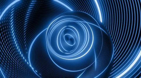 3d render. Abstract geometric bg with rings form complex twisted spiral and Stock Illustration