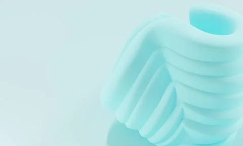 3d render. abstract geometric blue turquoise background. 3d vertical illustra Stock Illustration