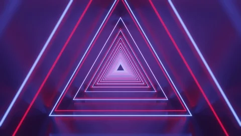3d render, abstract geometric fluorescent ultraviolet light animation Stock Footage 123131831