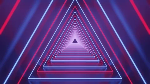 3d render, abstract geometric fluorescent ultraviolet light animation Video stock 123131835