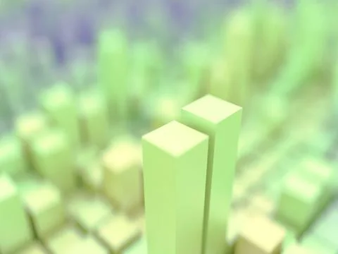 3D Render of abstract geometric graph background in pastel green colors Stock Illustration