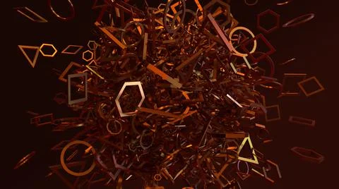 3D Render Abstract,  geometric shape chaos pattern Stock Illustration