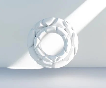 3d render, abstract geometric torus shape, cracked surface with hole. Split.. Stock Illustration