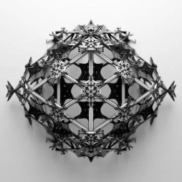 3d render abstract  geometrical shape. Complex structure. Simple geometry wit Stock Illustration