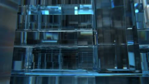 3d render abstract glass illustration. Luxury or corporate,  business,  refra Stock Illustration