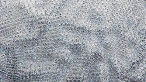 3D render, Abstract glass white matter geometric pattern background Stock Footage 284500038