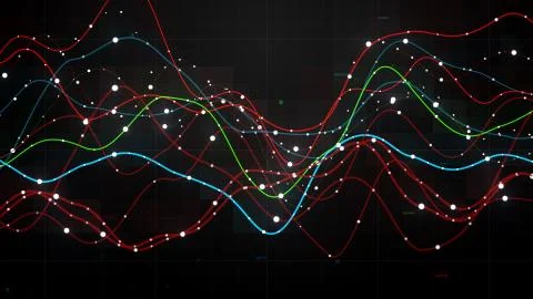 3d render abstract graph with grid and particles. Perfect for finance, statis Stock Illustration