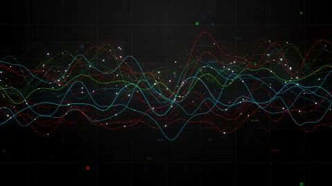 3d render abstract graph with grid and particles. Perfect for finance, statis Stock-Illustration