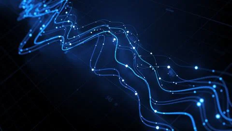 3d render abstract graph with grid and particles. Perfect for finance, statis Stock Illustration