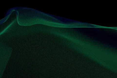 3d render of abstract green netting Illustration